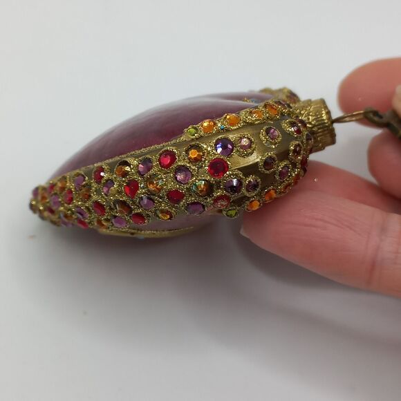 Jeweled Heart Ornament by Jay Strongwater Glass with Crystals - Picture 12 of 16